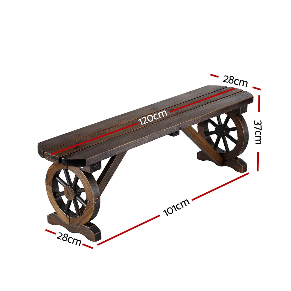 Gardeon Outdoor Garden Bench Seat Wooden Patio Furniture Wagon Dining Chair ODF-WAGON-NBR-CC
