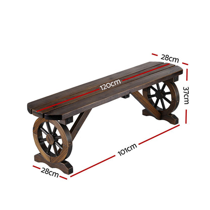 Gardeon Outdoor Garden Bench Seat Wooden Patio Furniture Wagon Dining Chair ODF-WAGON-NBR-CC