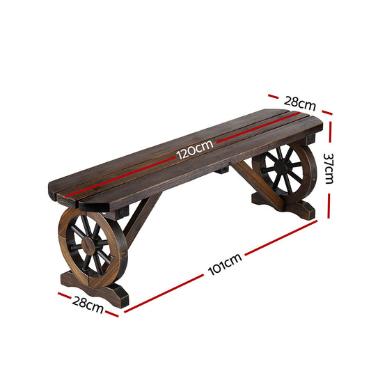 Gardeon Outdoor Garden Bench Seat Wooden Patio Furniture Wagon Dining Chair ODF-WAGON-NBR-CC