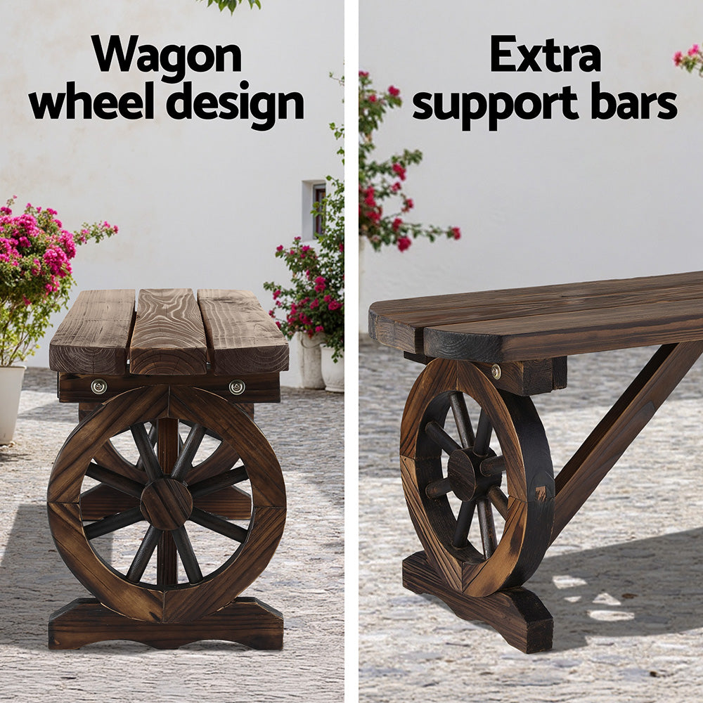 Gardeon Outdoor Garden Bench Seat Wooden Patio Furniture Wagon Dining Chair ODF-WAGON-NBR-CC