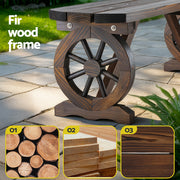 Gardeon Outdoor Garden Bench Seat Wooden Patio Furniture Wagon Dining Chair ODF-WAGON-NBR-CC
