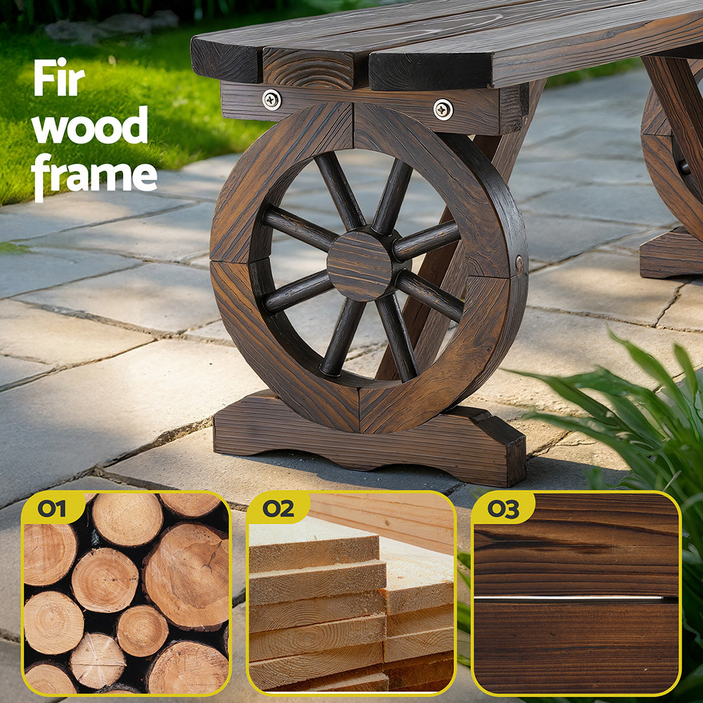 Gardeon Outdoor Garden Bench Seat Wooden Patio Furniture Wagon Dining Chair ODF-WAGON-NBR-CC