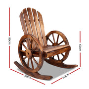 Gardeon Wagon Wheels Rocking Chair - Brown ODF-WAGON-ROCK-CC