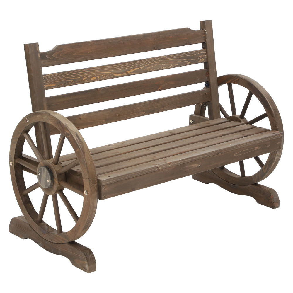 Gardeon Outdoor Garden Bench Wooden 2 Seat Wagon Chair Patio Furniture Teak ODF-WAGON-TK