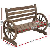 Gardeon Outdoor Garden Bench Wooden 2 Seat Wagon Chair Patio Furniture Teak ODF-WAGON-TK