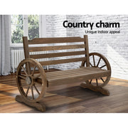 Gardeon Outdoor Garden Bench Wooden 2 Seat Wagon Chair Patio Furniture Teak ODF-WAGON-TK