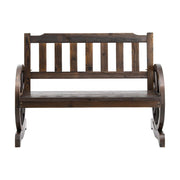 Gardeon Outdoor Garden Bench Wooden 2 Seater Wagon Chair Patio Furniture Brown ODF-WAGON-V-CC