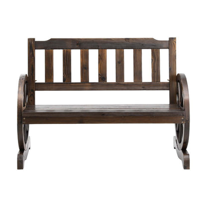 Gardeon Outdoor Garden Bench Wooden 2 Seater Wagon Chair Patio Furniture Brown ODF-WAGON-V-CC
