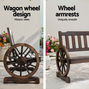 Gardeon Outdoor Garden Bench Wooden 2 Seater Wagon Chair Patio Furniture Brown ODF-WAGON-V-CC