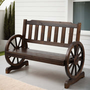 Gardeon Outdoor Garden Bench Wooden 2 Seater Wagon Chair Patio Furniture Brown ODF-WAGON-V-CC