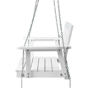 Gardeon Porch Swing Chair with Chain Garden Chair Outdoor Furniture Wooden White ODS-1956W-WH