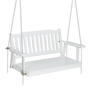 Gardeon Porch Swing Chair with Chain Garden Chair Outdoor Furniture Wooden White ODS-1956W-WH