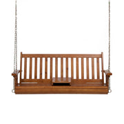 Gardeon Porch Outdoor Swing Chair Patio Furniture Wooden Bench 2 Seat Cup Holder ODS-W2S-CUP-TK