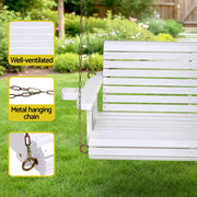 Gardeon Porch Outdoor Swing Chair With Cup Holder Wooden Furniture 2 Seater ODS-W2S-CUP-WH