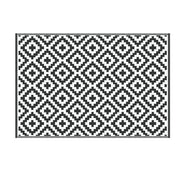 Gardeon Outdoor Rugs 120x180cm Large Carpet Reversible Area Mat PP Dual-Sided Patio Rug Cross OR-4X6FT-CROSS-BK