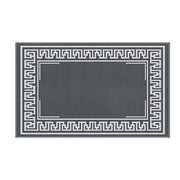 Gardeon Outdoor Rugs 152x244cm Large Carpet Reversible Area Mat PP Dual-Sided Patio Rug Greek Key OR-5X8FT-FRAME-GY