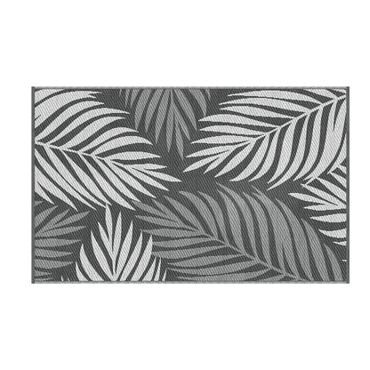 Gardeon Outdoor Rugs 152x244cm Large Carpet Reversible Area Mat PP Dual-Sided Patio Rug Leaf OR-5X8FT-LEAF-GY