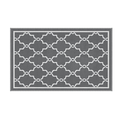 Gardeon Outdoor Rugs 152x244cm Large Carpet Reversible Area Mat PP Dual-Sided Patio Rug Maroc OR-5X8FT-MAROC-GY