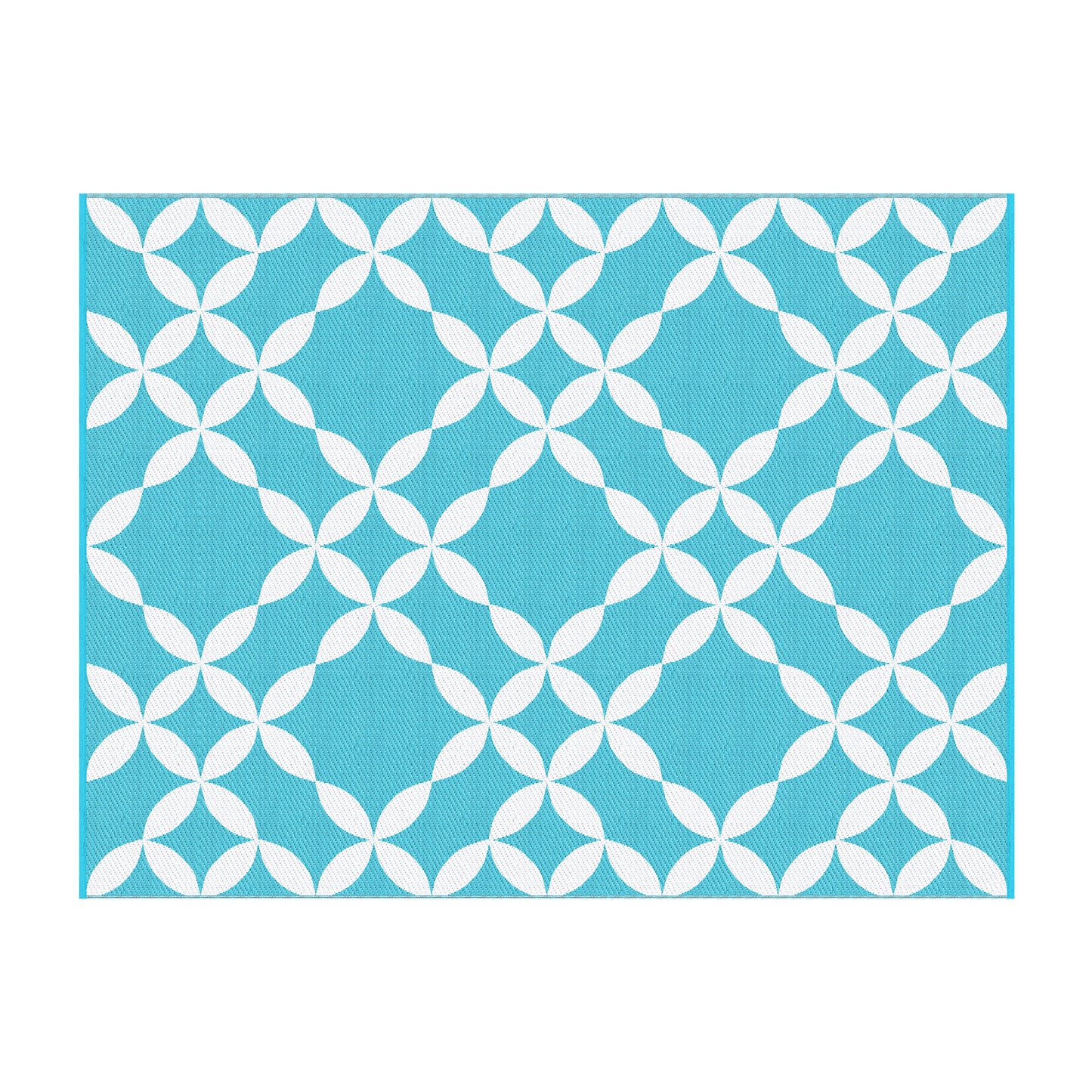 Gardeon Outdoor Rugs 274x366cm Large Carpet Reversible Area Mat PP Dual-Sided Patio Rug Light Blue OR-9X12FT-FLORAL-GN