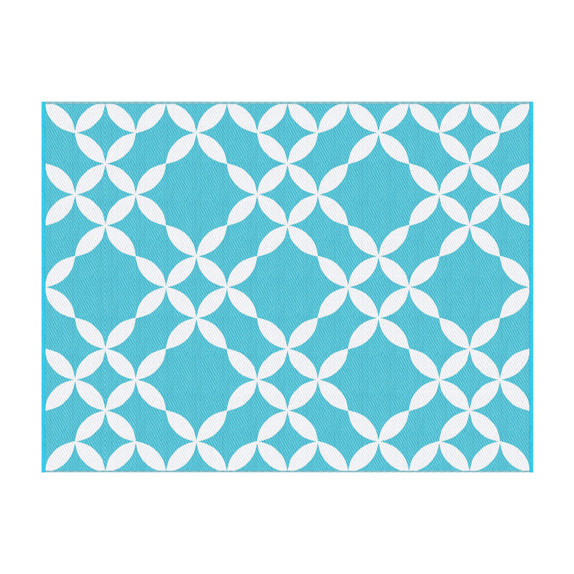 Gardeon Outdoor Rugs 274x366cm Large Carpet Reversible Area Mat PP Dual-Sided Patio Rug Light Blue OR-9X12FT-FLORAL-GN