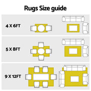 Gardeon Outdoor Rugs 274x366cm Large Carpet Reversible Area Mat PP Dual-Sided Patio Rug Light Blue OR-9X12FT-FLORAL-GN