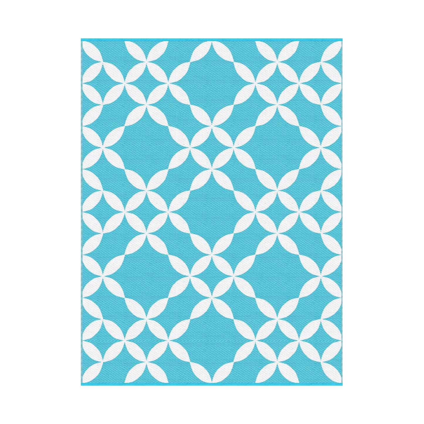 Gardeon Outdoor Rugs 274x366cm Large Carpet Reversible Area Mat PP Dual-Sided Patio Rug Light Blue OR-9X12FT-FLORAL-GN