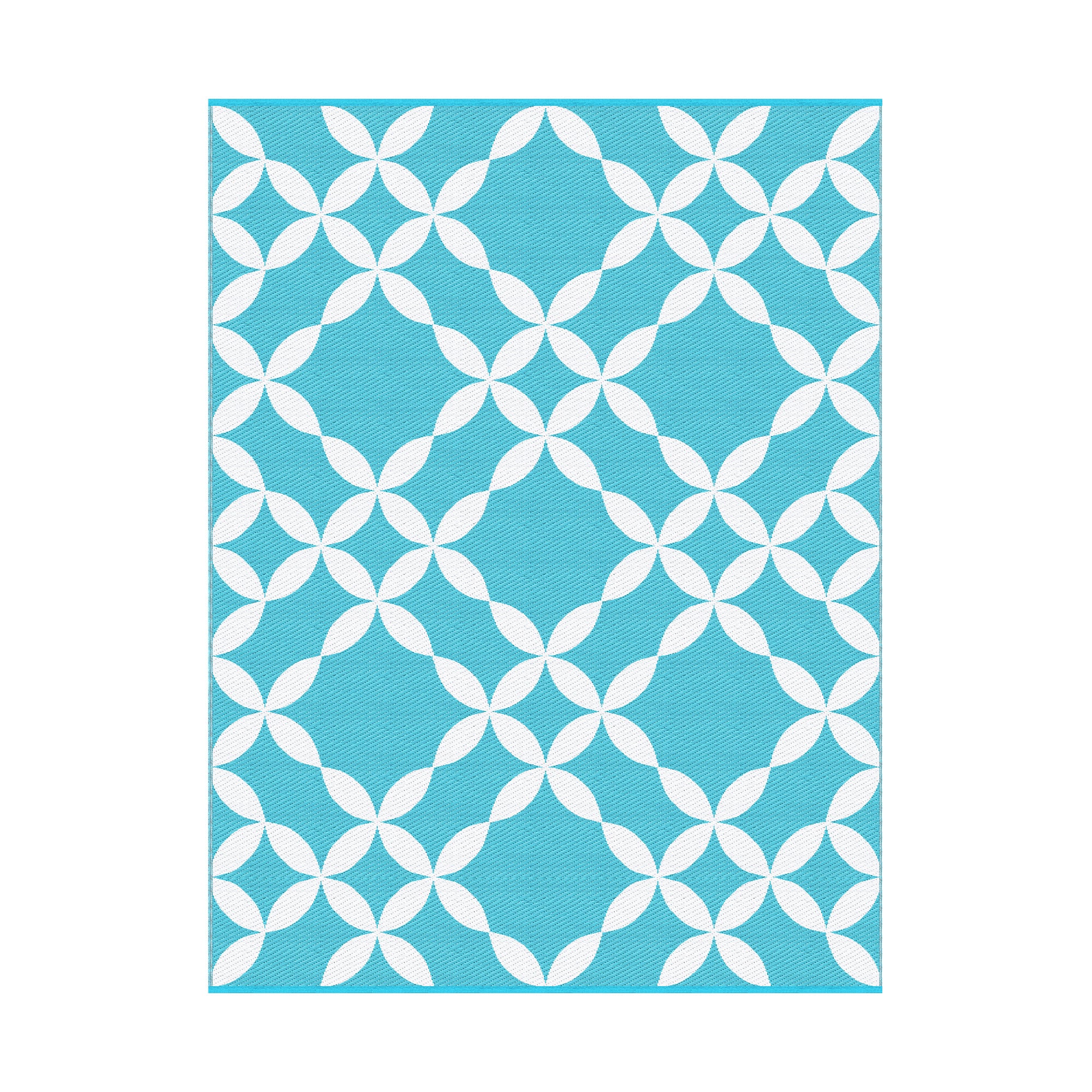 Gardeon Outdoor Rugs 274x366cm Large Carpet Reversible Area Mat PP Dual-Sided Patio Rug Light Blue OR-9X12FT-FLORAL-GN