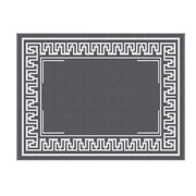 Gardeon Outdoor Rugs 274x366cm Large Carpet Reversible Area Mat PP Dual-Sided Patio Rug Greek Key OR-9X12FT-FRAME-GY