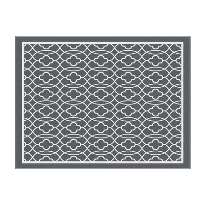 Gardeon Outdoor Rugs 274x366cm Large Carpet Reversible Area Mat PP Dual-Sided Patio Rug OR-9X12FT-OGEE-GY