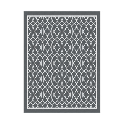 Gardeon Outdoor Rugs 274x366cm Large Carpet Reversible Area Mat PP Dual-Sided Patio Rug OR-9X12FT-OGEE-GY