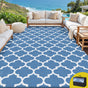 Gardeon Outdoor Rugs 274x366cm Large Carpet Reversible Area Mat PP Dual-Sided Patio Rug Blue OR-9X12FT-WAVE-BU