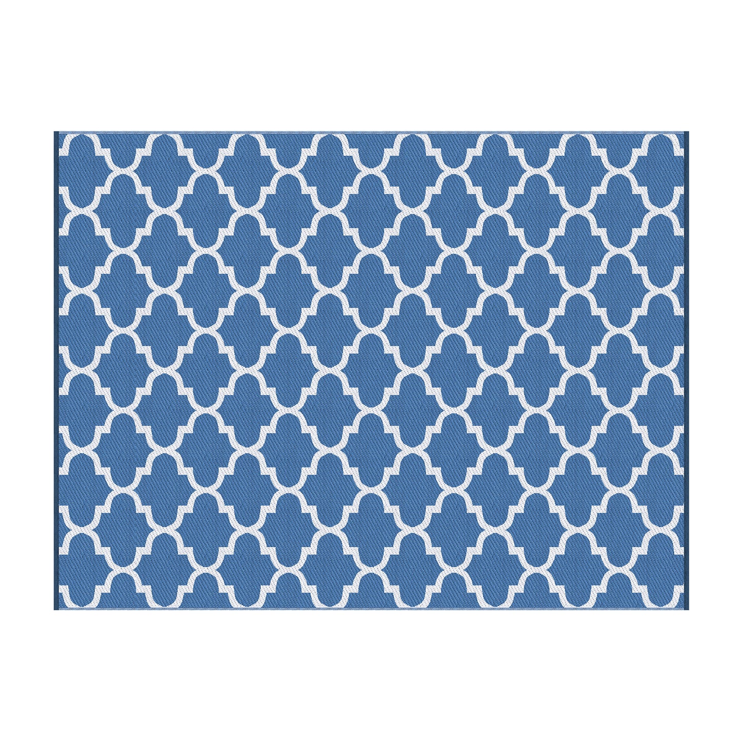 Gardeon Outdoor Rugs 274x366cm Large Carpet Reversible Area Mat PP Dual-Sided Patio Rug Blue OR-9X12FT-WAVE-BU