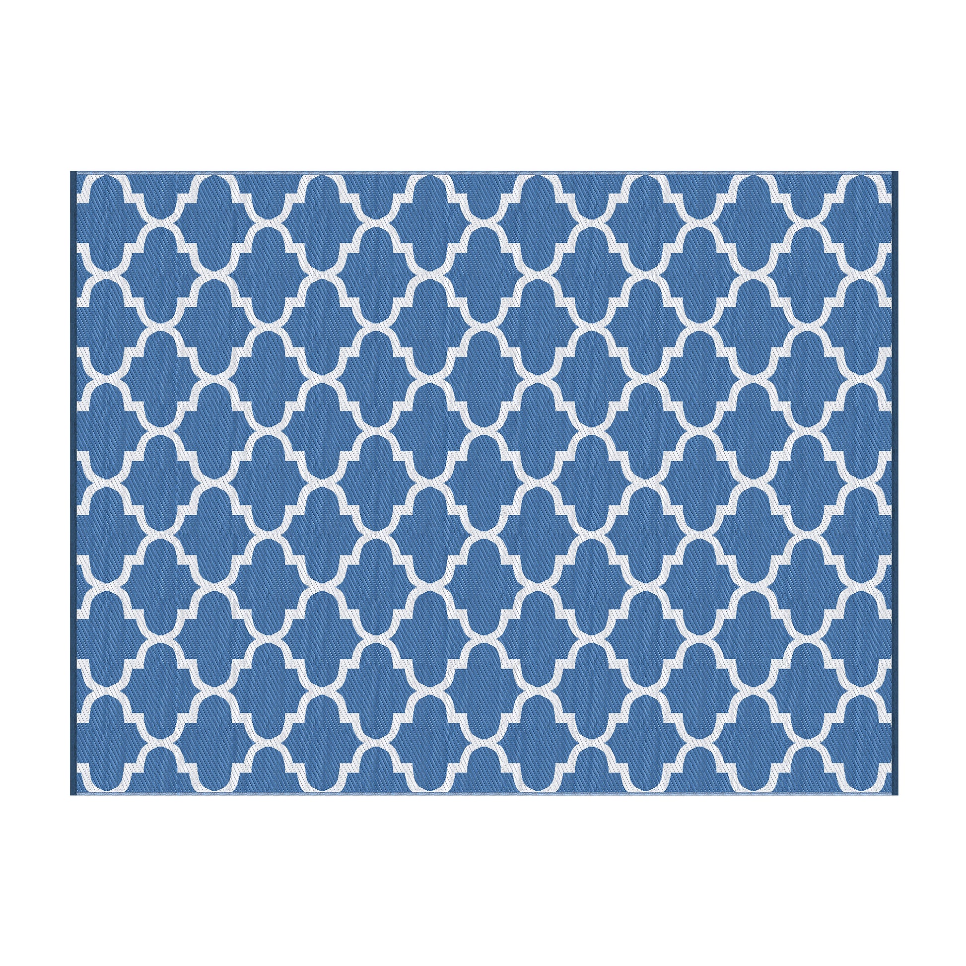 Gardeon Outdoor Rugs 274x366cm Large Carpet Reversible Area Mat PP Dual-Sided Patio Rug Blue OR-9X12FT-WAVE-BU