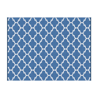 Gardeon Outdoor Rugs 274x366cm Large Carpet Reversible Area Mat PP Dual-Sided Patio Rug Blue OR-9X12FT-WAVE-BU