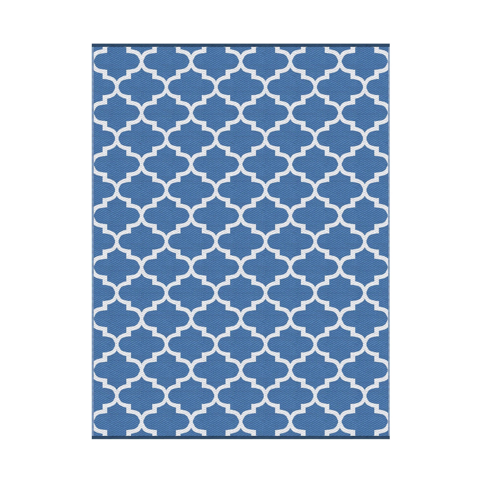 Gardeon Outdoor Rugs 274x366cm Large Carpet Reversible Area Mat PP Dual-Sided Patio Rug Blue OR-9X12FT-WAVE-BU