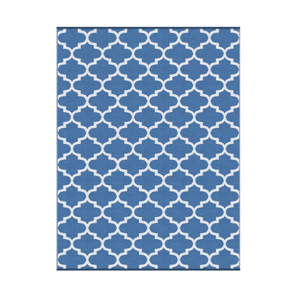 Gardeon Outdoor Rugs 274x366cm Large Carpet Reversible Area Mat PP Dual-Sided Patio Rug Blue OR-9X12FT-WAVE-BU