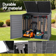 Gardeon Outdoor Storage Box 1170L Container Lockable Cabinet Tool Organizer Shed Grey