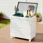 Gardeon 159L Outdoor Storage Box Stackable Cupboard Camping Organizer Wheels OSB-159L-WHEEL-BE