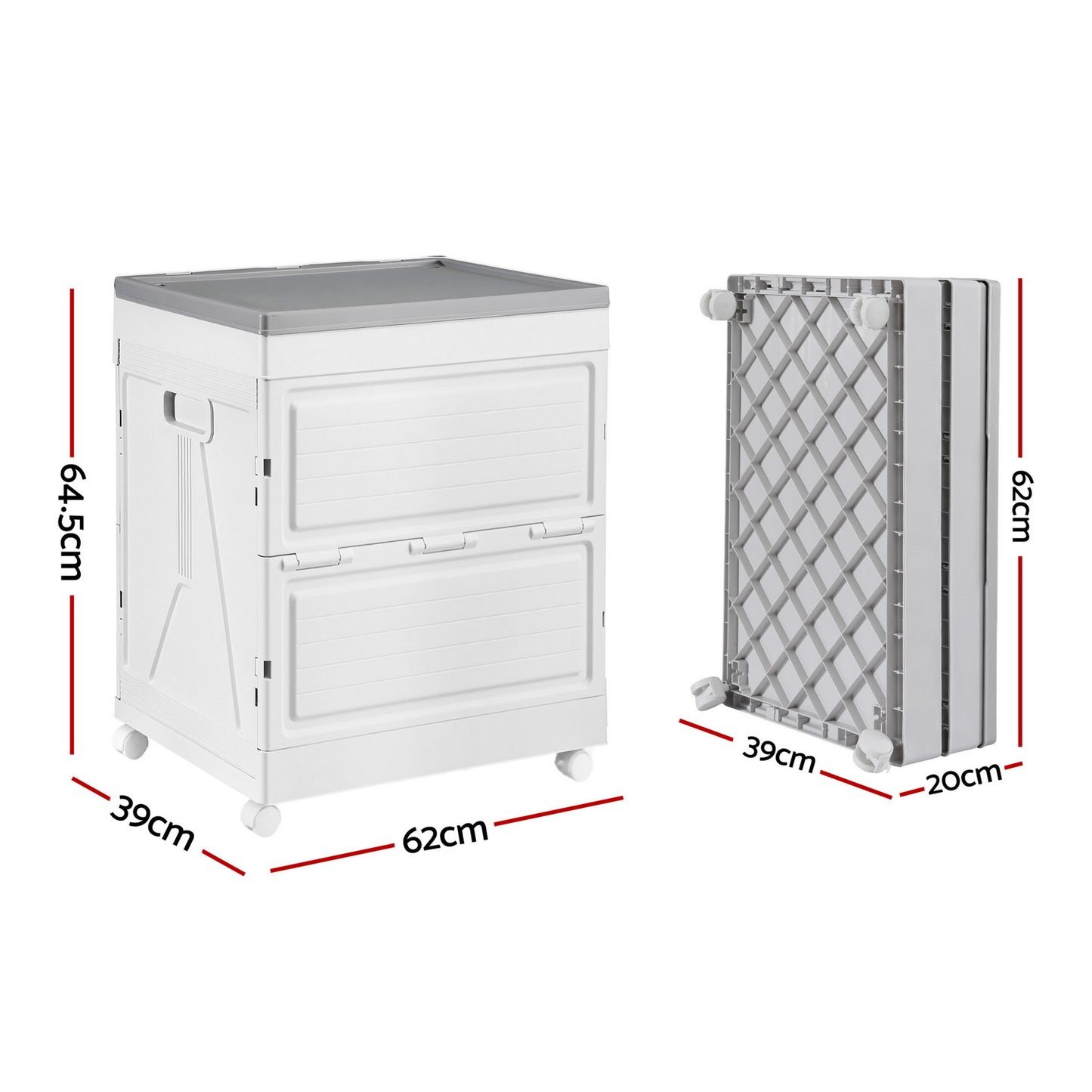 Gardeon 159L Outdoor Storage Box Stackable Cupboard Camping Organizer Wheels OSB-159L-WHEEL-BE