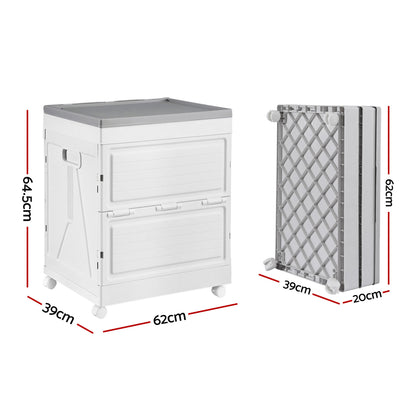 Gardeon 159L Outdoor Storage Box Stackable Cupboard Camping Organizer Wheels OSB-159L-WHEEL-BE