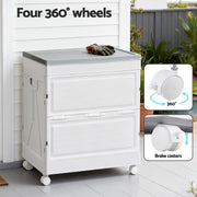 Gardeon 159L Outdoor Storage Box Stackable Cupboard Camping Organizer Wheels OSB-159L-WHEEL-BE