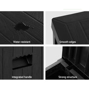 Gardeon Outdoor Storage Box 195L Organiser Garden Bench Deck Toy Shed Tool Black OSB-195L-BK
