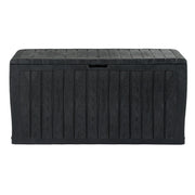 Gardeon Outdoor Storage Box 220L Lockable Organiser Garden Deck Toy Shed Tool Black OSB-220L-ABK