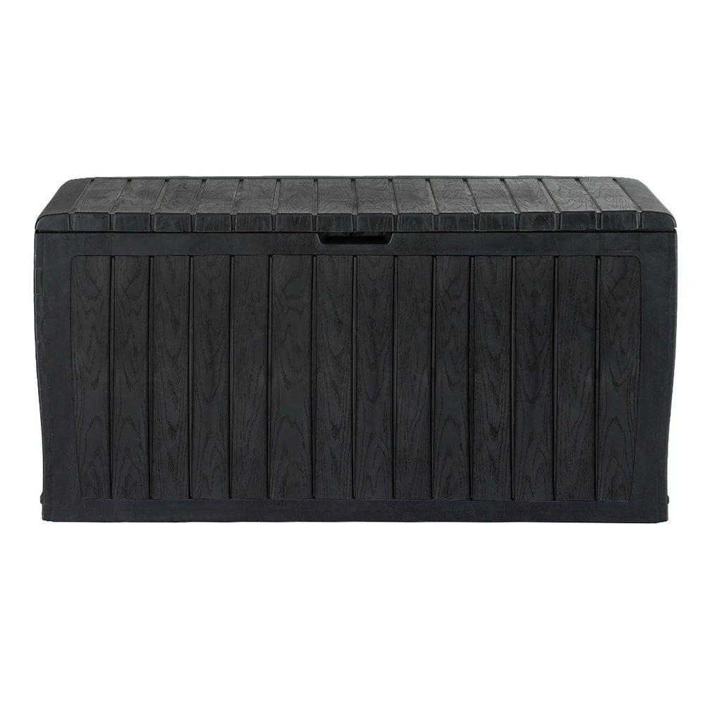 Gardeon Outdoor Storage Box 220L Lockable Organiser Garden Deck Toy Shed Tool Black OSB-220L-ABK