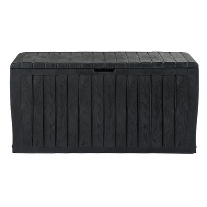 Gardeon Outdoor Storage Box 220L Lockable Organiser Garden Deck Toy Shed Tool Black OSB-220L-ABK