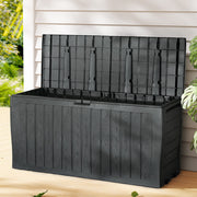 Gardeon Outdoor Storage Box 220L Lockable Organiser Garden Deck Toy Shed Tool Black OSB-220L-ABK