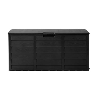 Gardeon Outdoor Storage Box 290L Lockable Organiser Garden Deck Shed All Black OSB-290L-ABK