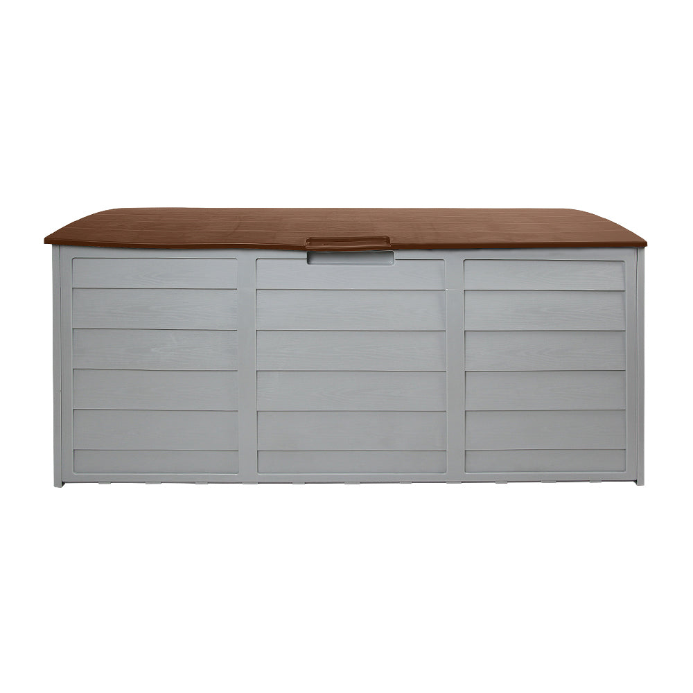Gardeon Outdoor Storage Box 290L Lockable Organiser Garden Deck Shed Tool Brown OSB-290L-BB