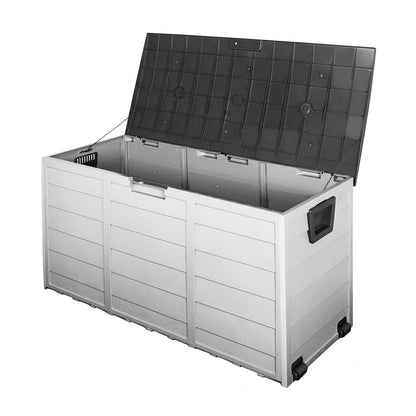 Gardeon Outdoor Storage Box 290L Lockable Organiser Garden Deck Shed Tool Black OSB-290L-BK