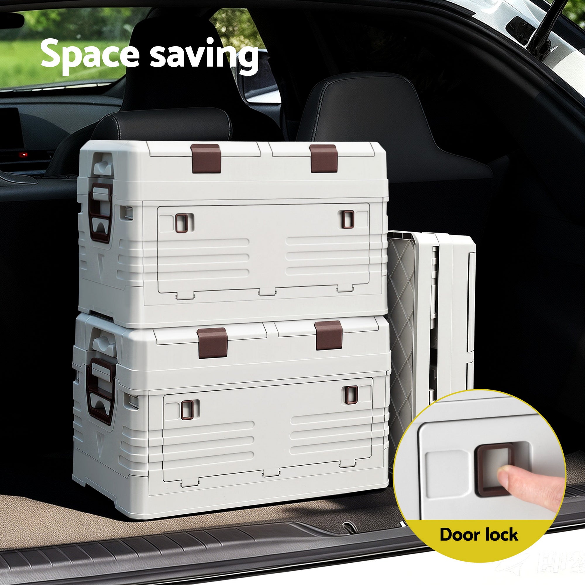Gardeon 40L Outdoor Storage Box Foldable Camping Collapsible Bins Organizer OSB-40L-FD-BE